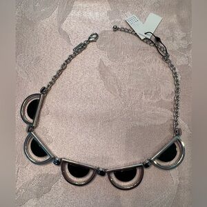 NWT- White House Black Market silver and black necklace